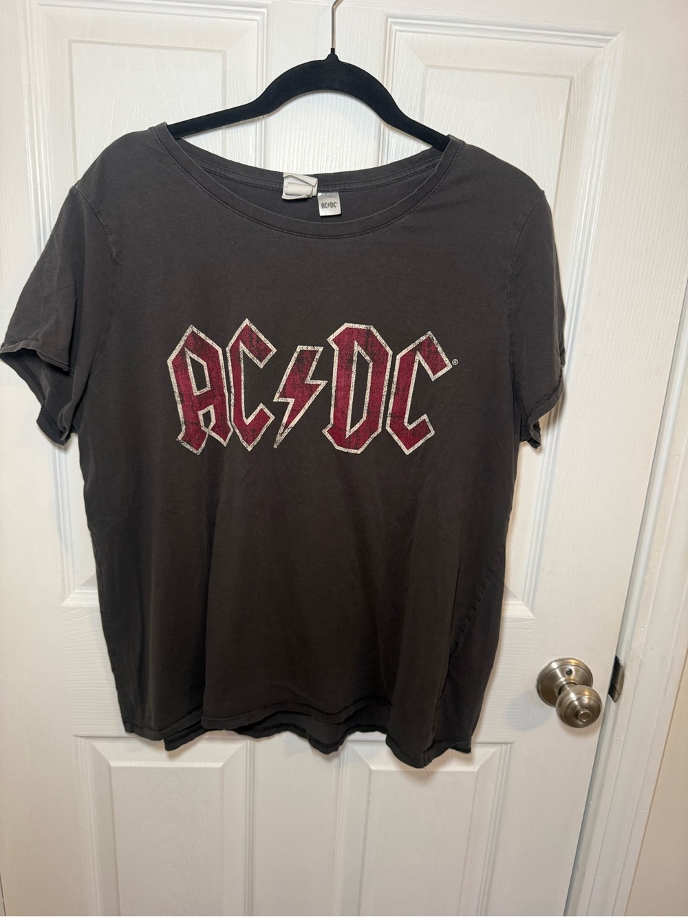 AC/DC Graphic Band Tee - Dark Grey with Maroon Logo
